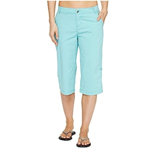 Woolrich Vista Point Eco Rich Capri Pants Teal Womens 12 Convertible Shorts - Picture 1 of 13